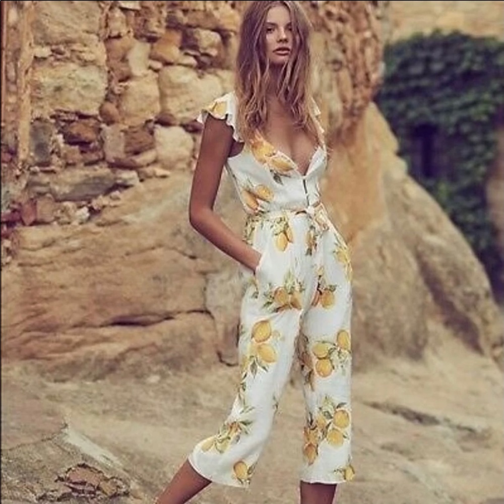 For Love and Lemons LIMONADA Jumpsuit XS